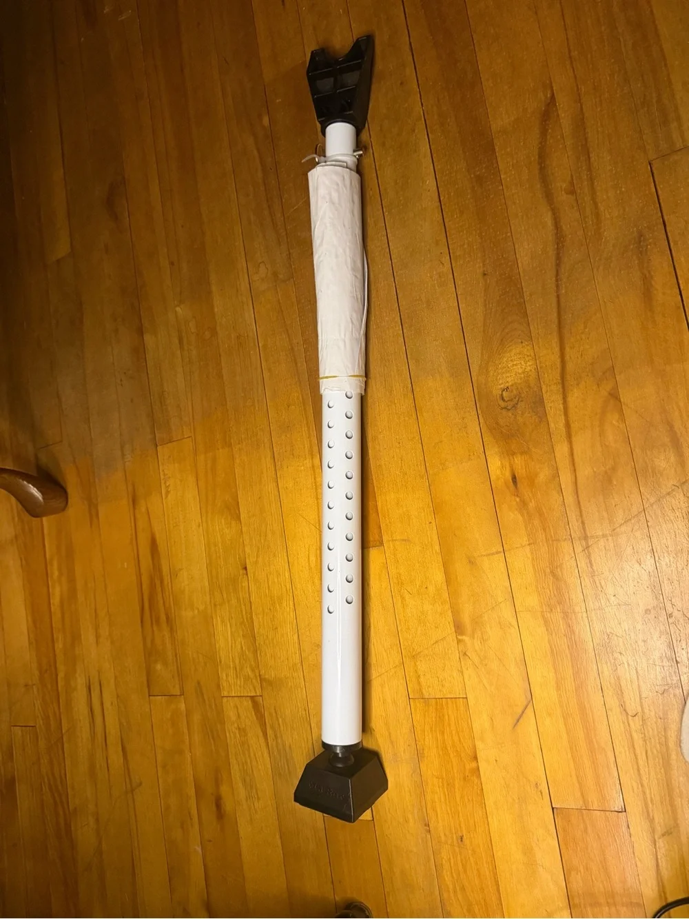 Adjustable White Security Door and Window Jam Bar - Home Safety Support